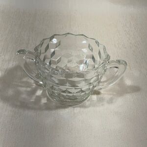Elegant Clear Glass Sugar Bowl